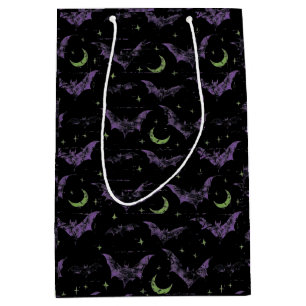 Halloween Moon and Bats Spooky Season Medium Gift Bag