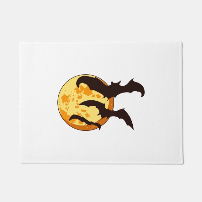 Halloween Moon & Bats Doormat (Front)