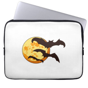 Halloween Moon & Bats Laptop Sleeve