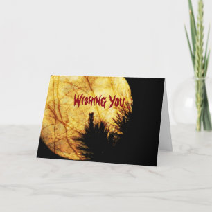 Halloween Moon Birthday Card