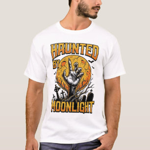 Halloween Moon Graveyard Vintage Engraving Shirt_1 T-Shirt