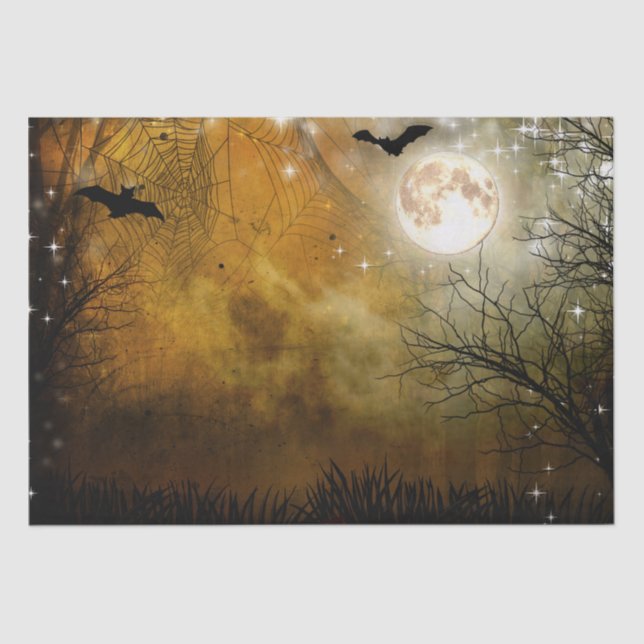 Halloween Moon Haunted Forest Tissue Paper (Front)