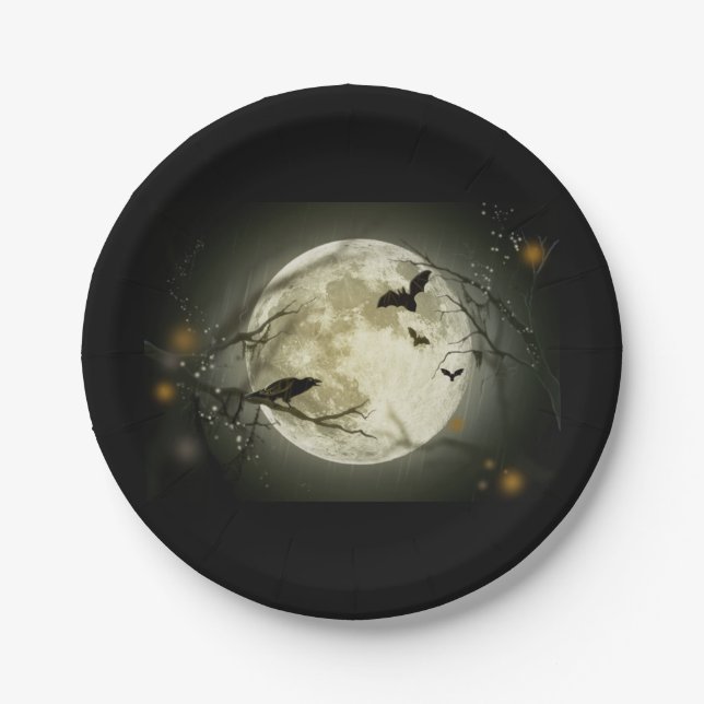 Halloween moon paper plate (Front)