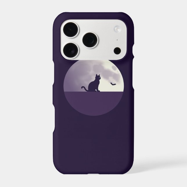 Halloween Moon Phase Phone Case - Purple & Black (Back)