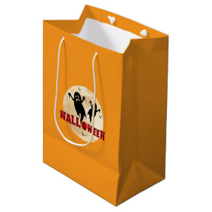 Halloween Moon Silhouette Ghosts Bats Medium Gift Bag