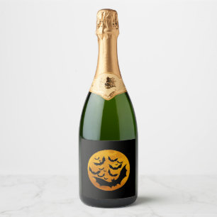 halloween moon sparkling wine label