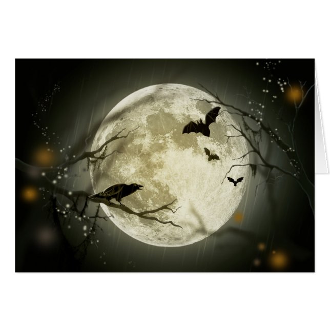 Halloween Moon Spooky Crows (Front Horizontal)