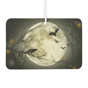 Halloween Moon Spooky Crows Car Air Freshener