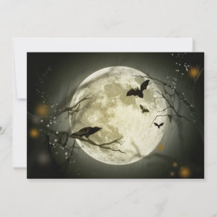 Halloween Moon Spooky Crows Card