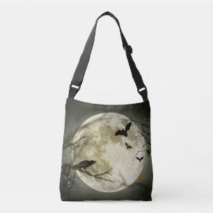 Halloween Moon Spooky Crows Crossbody Bag