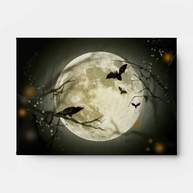 Halloween Moon Spooky Crows Envelope (Front)