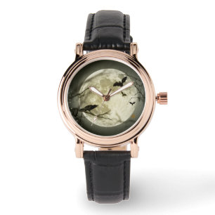 Halloween Moon Spooky Crows Watch