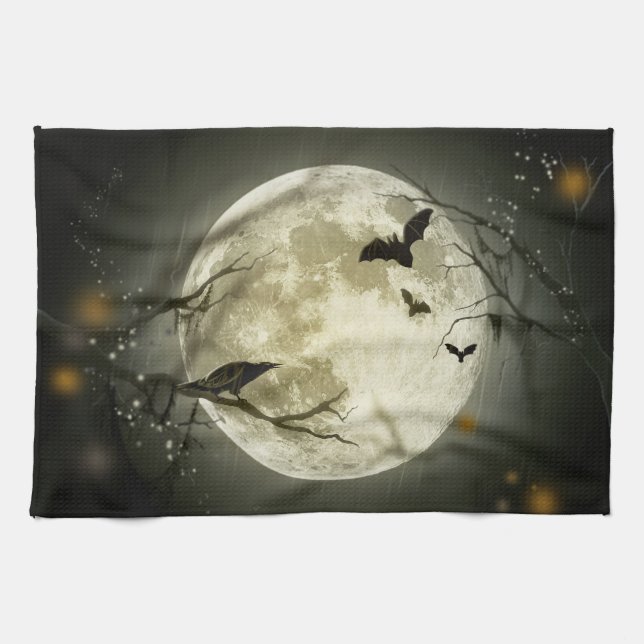 Halloween Moon Tea Towel (Horizontal)