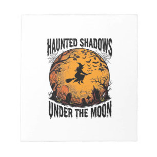 Halloween Moon Witch Vintage Spooky Night Shirt_1 Notepad