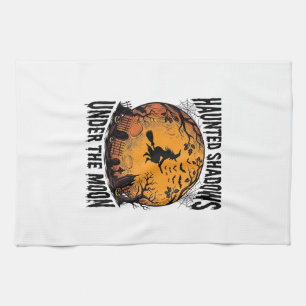 Halloween Moon Witch Vintage Spooky Night Shirt_1 Tea Towel