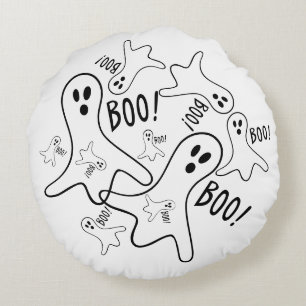 Halloween Moon & Witches & Ghosts BOO! Pillow