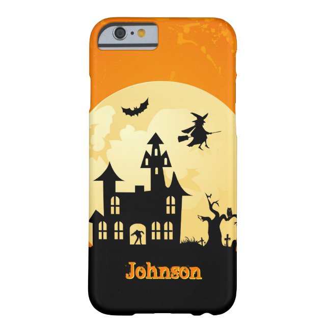 Halloween Moonlight Haunted House in Graveyard Case-Mate iPhone Case (Back)