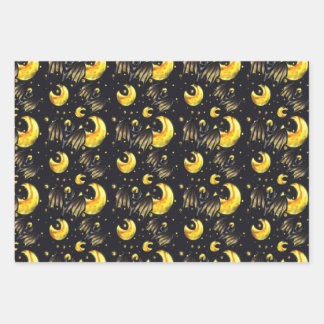 Halloween Moonlit Bats Wrapping Paper Set