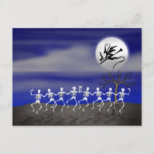 Halloween Moonlit Party Scene Postcard