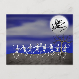 Halloween Moonlit Party Scene Postcard