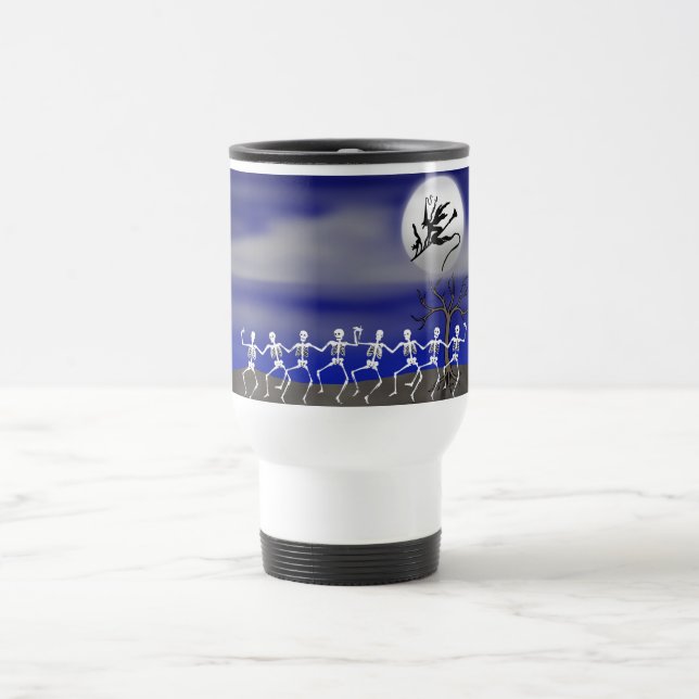Halloween Moonlit Party Scene Travel Mug (Center)