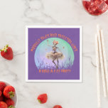 Halloween Moonlit Skies and Skeleton Vibes Napkin<br><div class="desc">This fun Halloween design on a purple background with a skeleton dancing in a tutu and scary font "come join us for Moonlit Skies and Skeleton Vibes a bone-a-fide party. It is perfect for Your Halloween party.</div>