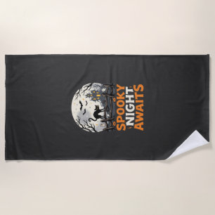 Halloween Moonlit Spooky Night Beach Towel