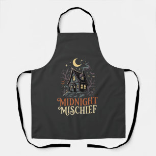 Halloween Moonlit Witch Cottage Apron