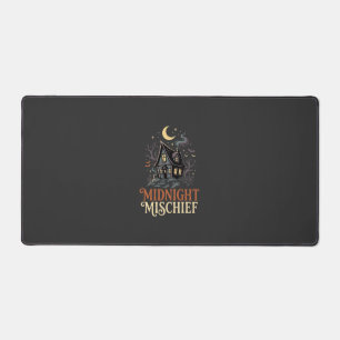 Halloween Moonlit Witch Cottage Desk Mat