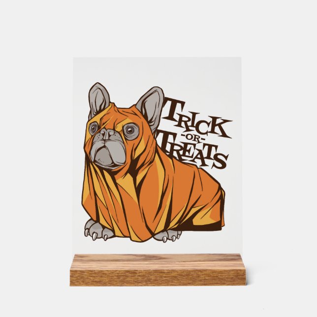 Halloween mops acrylic sign (Front)