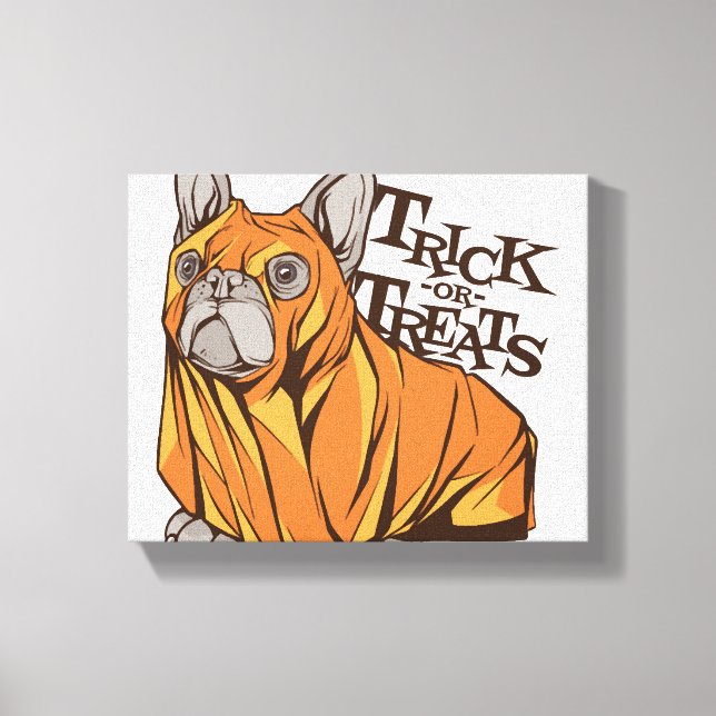 Halloween mops canvas print (Front)