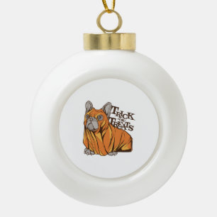 Halloween mops ceramic ball christmas ornament