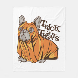 Halloween mops fleece blanket
