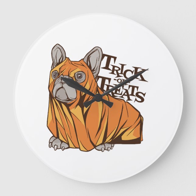Halloween mops large clock (Front)