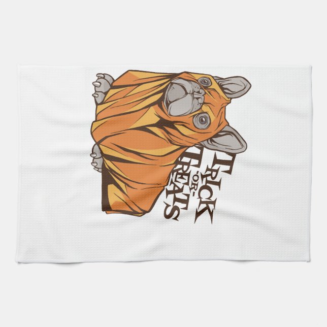 Halloween mops tea towel (Horizontal)