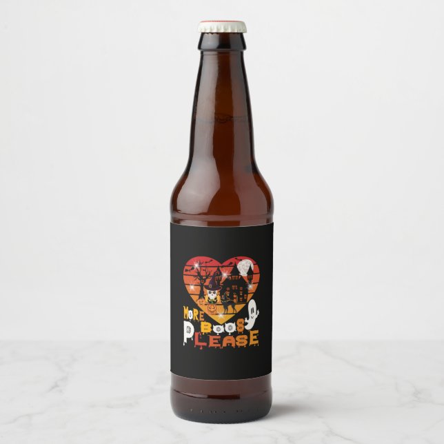 Halloween More Boos Please Beer Bottle Label (Front)
