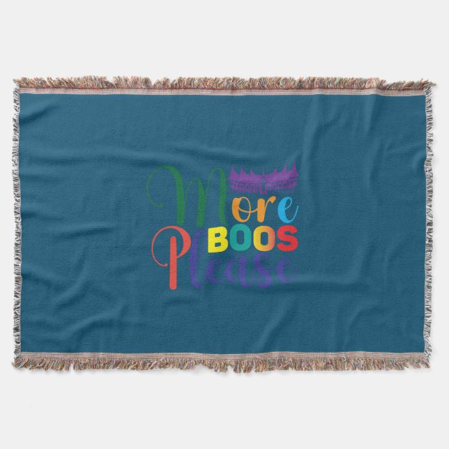 Halloween More Boos Please Birthday Throw Blanket (Front)