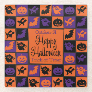 Halloween mosaic glass coaster