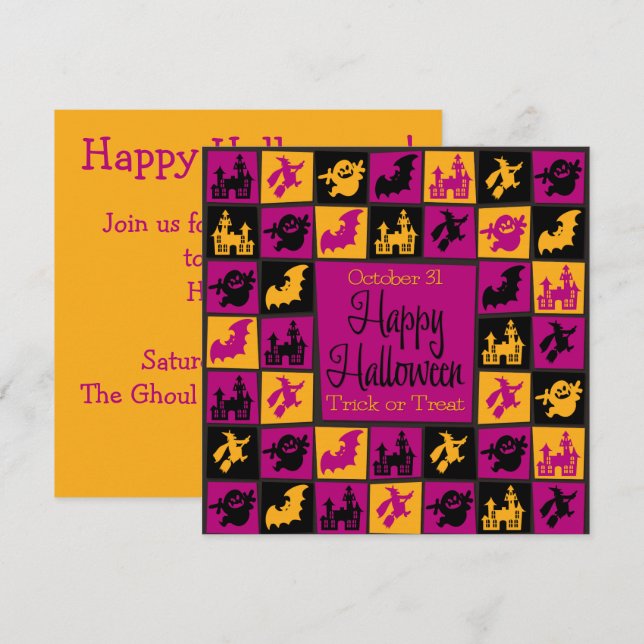 Halloween mosaic invitation (Front/Back)