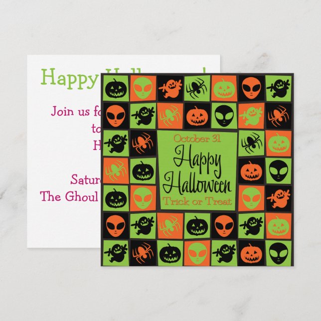 Halloween mosaic invitation (Front/Back)