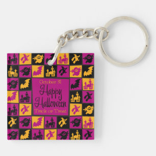 Halloween mosaic key ring