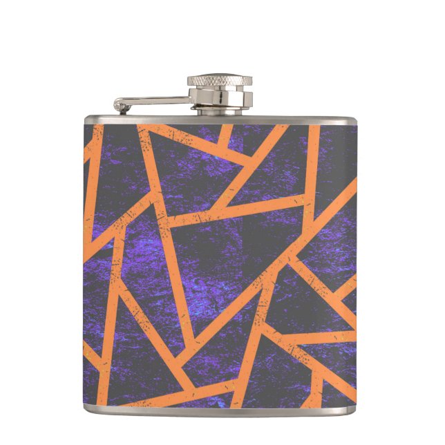 Halloween mosaic patttern hip flask (Front)