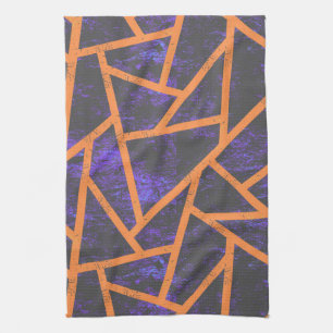 Halloween mosaic patttern tea towel