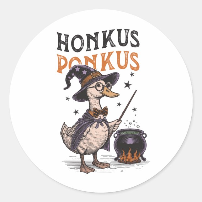 Halloween Mother Goose Classic Round Sticker (Front)