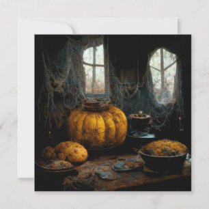 Halloween motif with Kürbis grusy house.