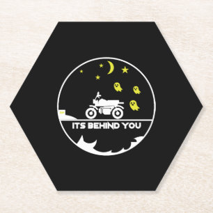 Halloween Motorbike Motorcycle Biker Gift Paper Coaster