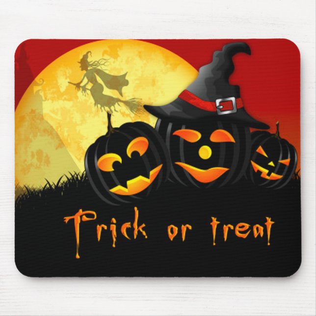 Halloween Mouse pad/Trick or Treat Mouse Mat (Front)