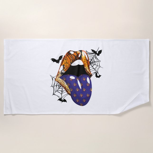 Halloween Mouth Beach Towel (Front)