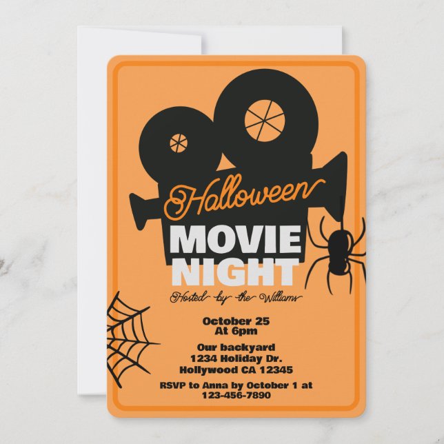 Halloween Movie Night House Party Invitation (Front)