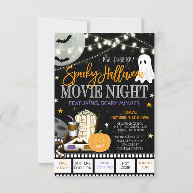 Halloween Movie Night Invitation (Front)